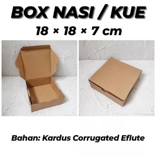 DUS NASI 18x18x7 / BOX KUE / BOX ROTI / BOX SNACK (MINIMUM ORDER 10 PCS)