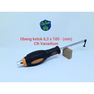 Obeng ketok 6,3 x 100 mm ( - ) Min CR-Vanadium Magnet gagang karet