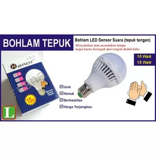 ARZ PROMO Lampu tepuk Bohlam LED Tepuk tangan / Sensor Suara 15 Watt / 15 W Putih murah