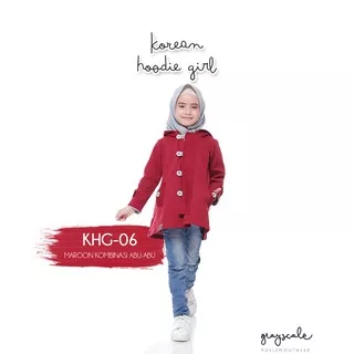 Blazer Anak Perempuan Jaket Anak Korea Maroon Abu KKG 06