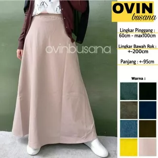 ROK DENIM KAOS POLOS / BASIC SKIRT - BAHAN PREMIUM, PANJANG, LEBAR, STRETCH / MELAR