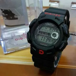 JAM TANGAN PRIA DIGITEC DIGITAL ANTI AIR BLACK HURUF RED