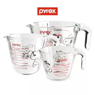[PYREX] SNOOPY Measuring Cup 3p Set (250ml 1p, 500ml 1p, and 1L 1p)
