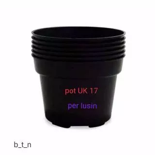 Pot plastik warna hitam diameter 17 cm - jual pot plastik per lusin