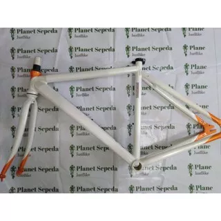 Satu Set Frame Fork Fixie United Evolution Gen 2 Alloy 7005 Putih