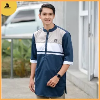 Baju Koko Dewasa/ baju Koko pria/ Baju Koko Dewasa lengan Pendek /Kemko Koko Kurta Dewasa Kasual Muslim Modern Fit Elegan Exclusive Laki Laki Qurta Original Branded Sultan Terbaru 2022 Warna Navy Yang Bagus