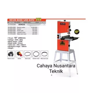 Mesin Band Saw Gergaji Ukir 10 ALDO Tipe BSW255