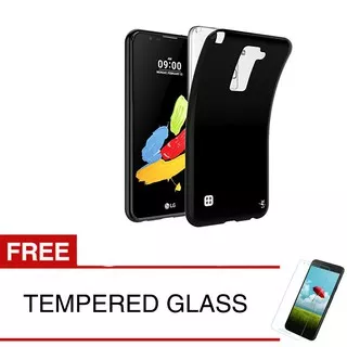 Case for LG Stylus 2 / K520 (5.7) - Slim Soft Case - Hitam Solid + Gratis Tempered Glass
