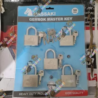Gembok Master Key 50mm - 5pcs / Gembok set 5pcs / Massaki MASAKI