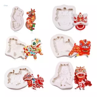 Chua Chocolate Baking Mold Chinese Style Dragon and Lion Dance 3D Cake Molds Durable