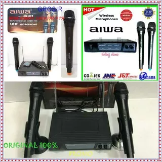 aiwa naiwa mic karaoke wireless system mik wireles mikrophone profesional pro suara audio sound