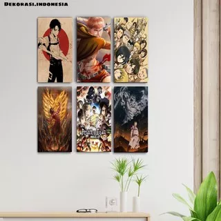 DEKORASI - Hiasan Dinding Attack On Titan 15 x 30 Cm Poster Kayu Pajangan Rumah Wall Decor Wallpaper