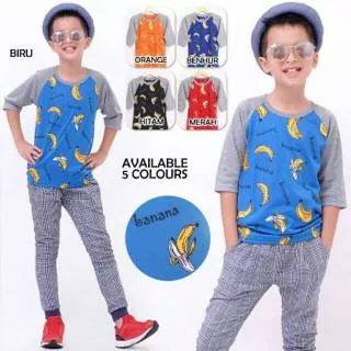 Baju Anak Banana | Atasan Anak Banana | Baju Banana | Atasa 3/4 | Atasan Anak