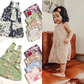 DRESS PERCA 1-2th Grosir baju anak perempuan cantik murah santai bayi motif