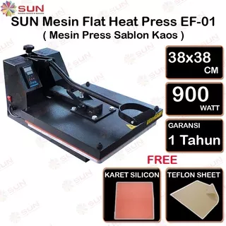 Mesin Press Sablon Kaos 38x38 Digital Premium EF-01 / EF-02 untuk Kaos, Bag, Puzzle, Plat Aluminium, Bantal ( DTG, DTF, Polyflex, Sublime, Transfer Paper, Platisol, Rubber )