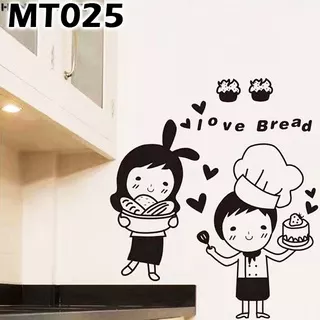 METH MT025 WALLSTICKER 20X30 KITCHEN BRUSH TEETH SHOWER TIME COOKING TIME LOVE BREAD HAPPY COOKING STIKER DINDING WALL STICKER WALLSTICKER WALL STICKER STICKERS