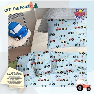 Sprei Katun Lokal Homemade / Sprei Motif Anak Off The Road Warna Putih dan Biru muda / Sprei Katun Bintang Kecil Ready dua warna / Sprei Karakter Anak Laki Laki / Sprei Anak Cowok / Sprei Homemade