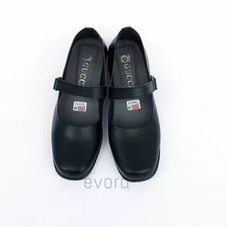 Sepatu pantofel cewek Gucci Let hitam sepatu paskibraka 3 cm size 37 -40 // Sepatu sekolah cewek paskibra warna hitam sepatu wanita formal kantor