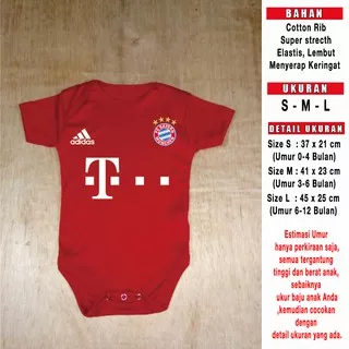 Baju Bayi Bola Bayern Muenchen Munchen Jumper custom kaos newborn romper kado 0-12 bulan
