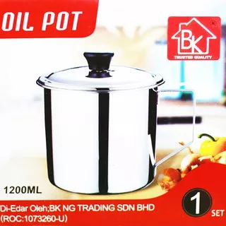 Oil Pot Stainless Steel 1100 ml Tempat Minyak tebal