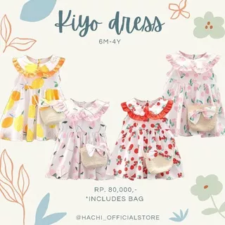 HACHI Dress anak Kiyo dress pakaian anak baju dress anak set tas anak