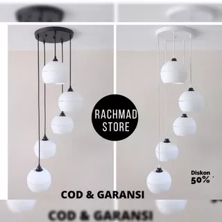 Lampu gantung hias minimalis ruang tamu tangga modern isi 5 moonlight