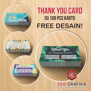 Geo Grafika - Thank You Card / Kartu Ucapan Terima Kasih Online Shop Custom Free Desain