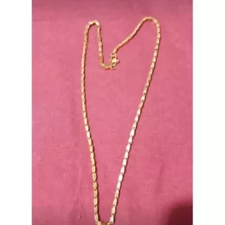 kalung emas 18k model biji padi