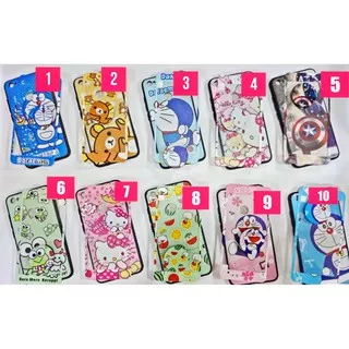 Iphone 5/5S/5SE/5G Case 360 + Tempered Glass + pop socket Karakter Hello Kitty Doraemon Keropi
