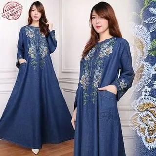 Haihai Gamis Dewasa Premium Gm 59 Set Syari Terbaru Original  CN681 Dress Maxi Narda Longdress Jeans