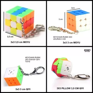 Gantungan Kunci Rubik 3x3 dan 2x2 Piramida - Aneka Key Chain Kubus Rubik