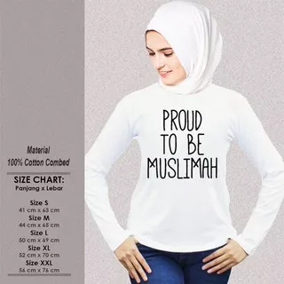 Kaos Muslim Wanita Panjang SP-WLMSAK389 PROUD TO BE MUSLIMAH FONT 2 Baju Muslimah