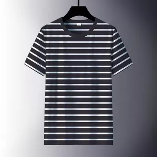 Kaos salur belang belang stripe garis garis dewasa lengan pendek unisex cotton cvc premium oversize