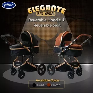 Stroller Bayi Pliko Elegante BS690 AL / Stroller Baby / Troli Kereta Dorong Dorongan Bayi Elegan / Kereta Dorong Bayi Pliko Elegante / Stroler Bayi Hadap Depan Belakang / Stroller Bayi Baru Lahir / Baby Stroller Traveling Seat Bisa Dilepas Pasang