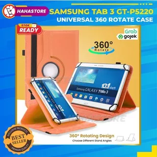 Samsung Galaxy Tab 3 10.1 inch GT P5220 Universal Book Cover Flipcase Rotating Casing Folio Putar