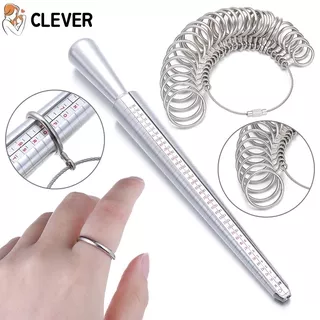 CLEVER Useful Finger Ring Sizer Professional US Size Jewelry Measure Tool Accessories Measure Stick Metal Gauge Ring Sizer Tool