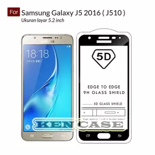 Full Cover Tempered Glass Warna 5D Samsung Galaxy J5 2016 ( J510 ) - Hitam