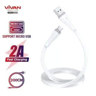VIVAN Kabel Data SM200S Cable Data Micro USB 2M Fast Charging 2A For Android Garansi Original Resmi BY VIVAN ORIGINAL
