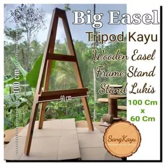 Wooden Easel 60x100 Frame stand kayu tripod canvas stand lukisan