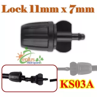 Lock Type 11 mm x 7 mm - Connector Irigasi 11 mm - Reducer 11mm x 7mm