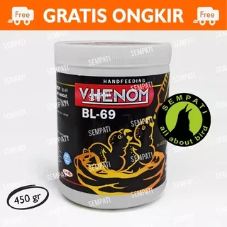 HAND FEEDING VHENOM BL-69 450 GRAM PAKAN BUBUR ANAKAN PIYEK BURUNG LOVEBIRD KENARI DLL LOLOHAN SPET