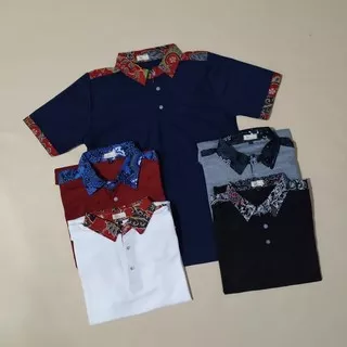 Kaos Polo Batik Kerah / Shirt Polo Batik / Varian Warna / Terlaris
