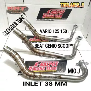 LEHERAN KNALPOT INLET 38 MM 50MM VARIO 150 125 110 BEAT GENIO SCOOPY MIO J X-RIDE LEHER MATIC RACING