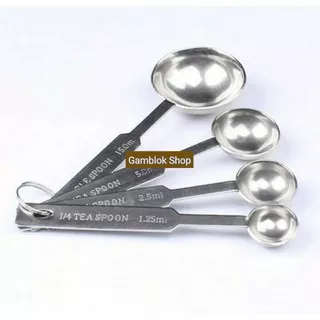 Sendok Takar Sendok Ukur Maesuring Spoon Stainless Steel 4 Ukuran