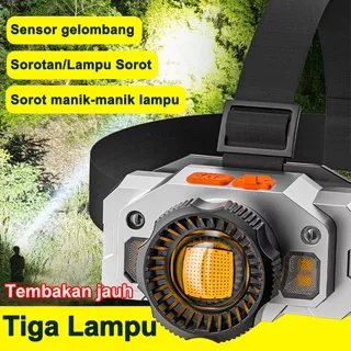 Senter Kepala Led T8 / P9 zoom super Terang Anti Air USB rechargeable Dengan sensor