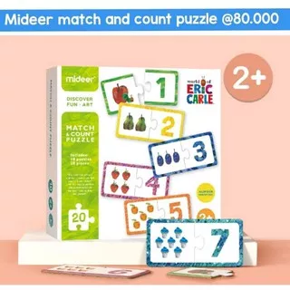 mideer match and count puzzle mainan puzzle anak belajar berhitung