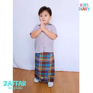 Sarung Instan ZAFFAR - Motif Kotak-Kotak Sarung Anak Laki-Laki Fashion Busana Muslim Sarung Anak