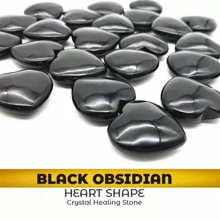 Black Obsidian Heart Shape Crystal Healing Stine (BC258)