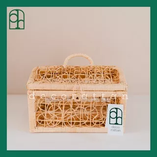 Kotak Rotan Serbaguna MYRA / Keranjang Rotan Aesthetic / Kotak Hampers Rotan Unik / Kotak Penyimpanan / Dekorasi Rotan / Kotak Seserahan Rotan / Rattan Box / Premium Rattan Box