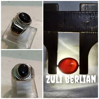 Cincin batu akik Yaman wulung senter tembus